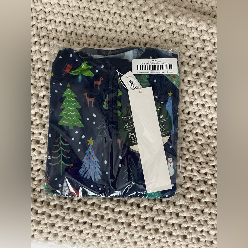 Little Sleepies NIB Blue Merry & Bright